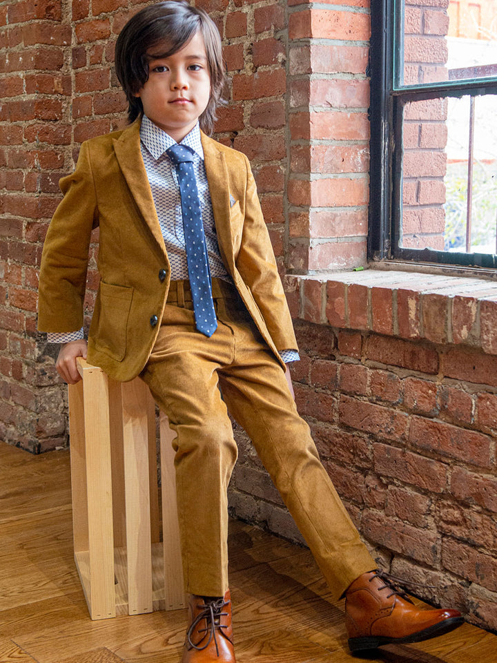 Boys Camel Suit Pant