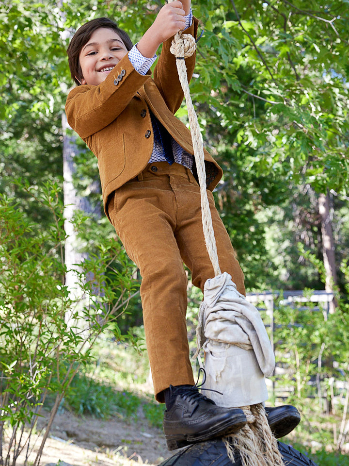Boys Camel Suit Pant