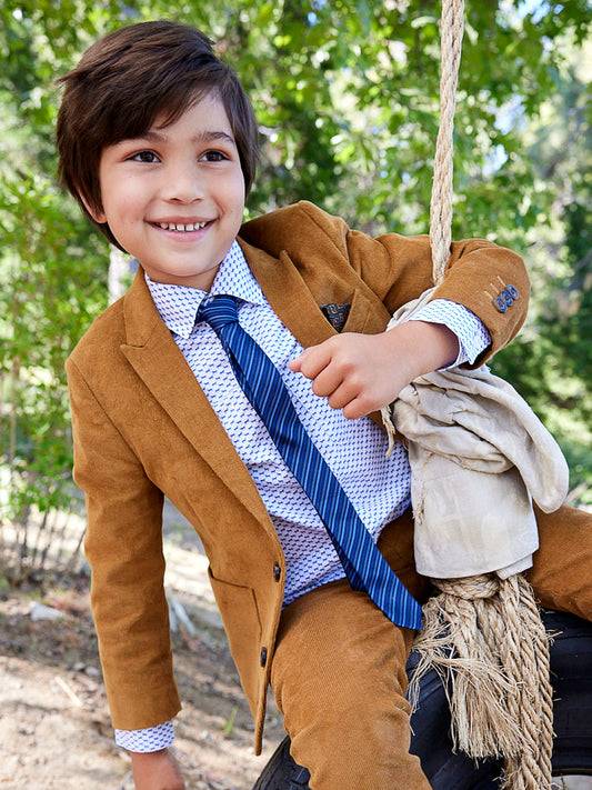 Boys Peak Lapel Blazer - Camel