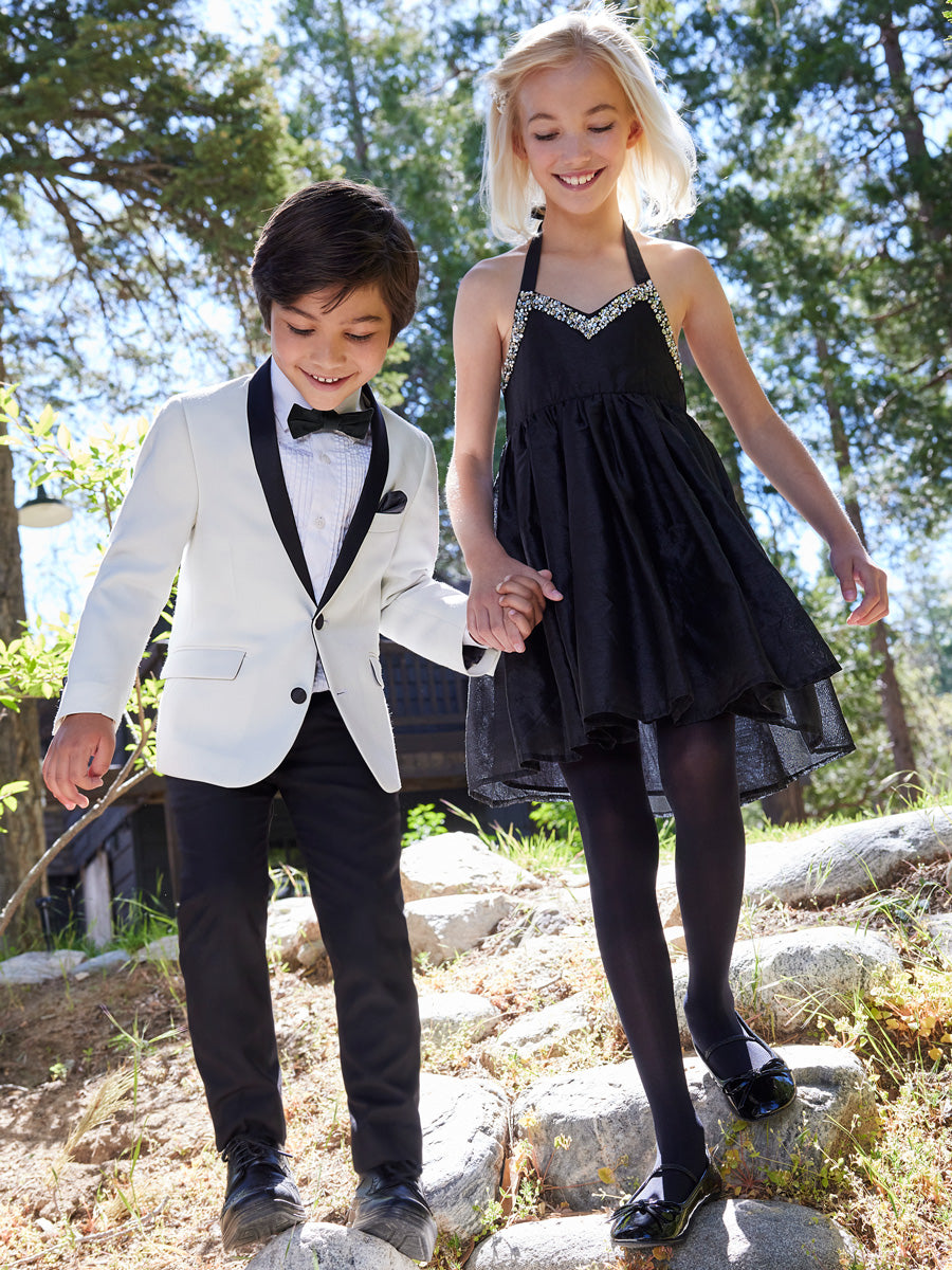 Black Tuxedo Suit Pants for Boys