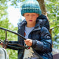 Boys Puffer Coat, Teal Cloud Print