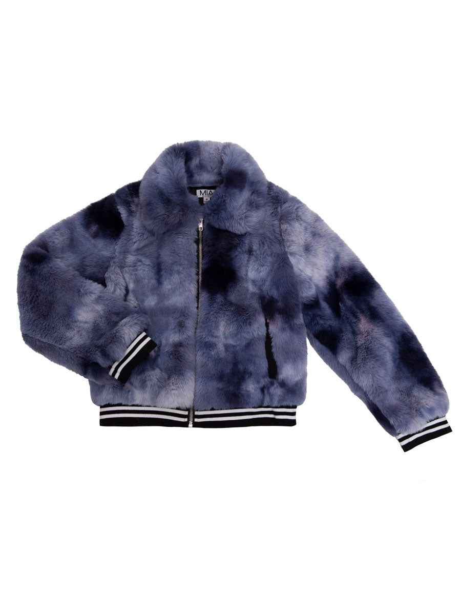 Faux Fur Tie Dye Jacket for Girls