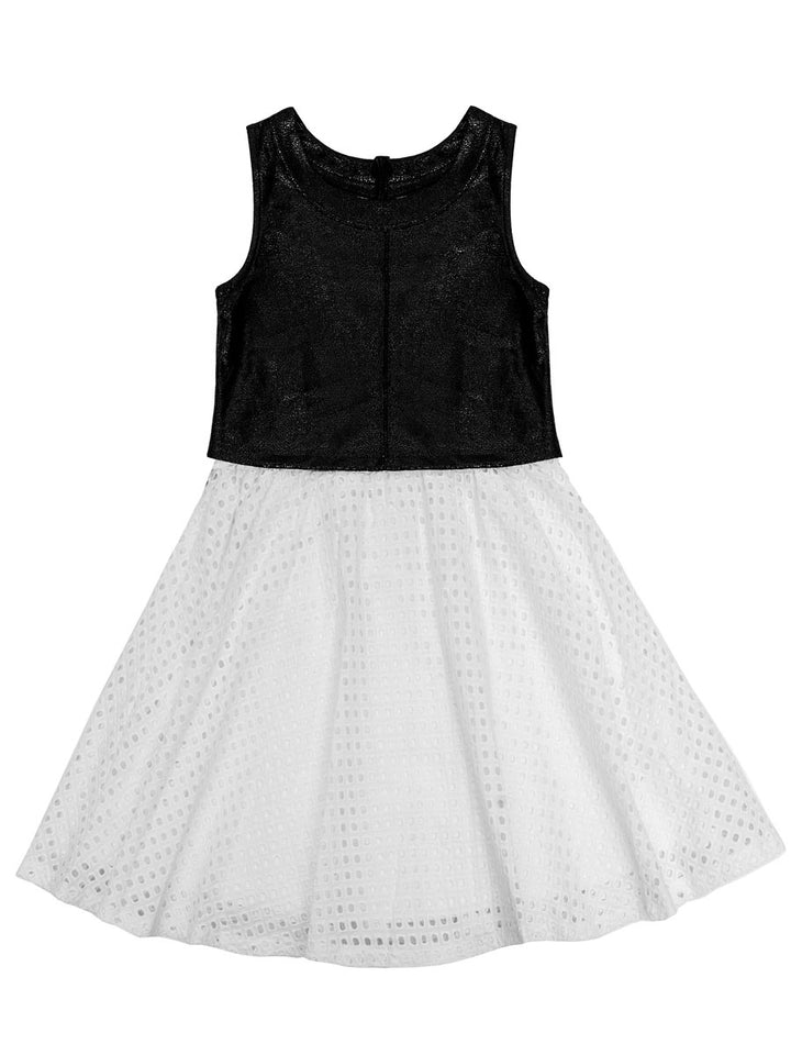 Leather Bodice Eyelet Dress for Girls