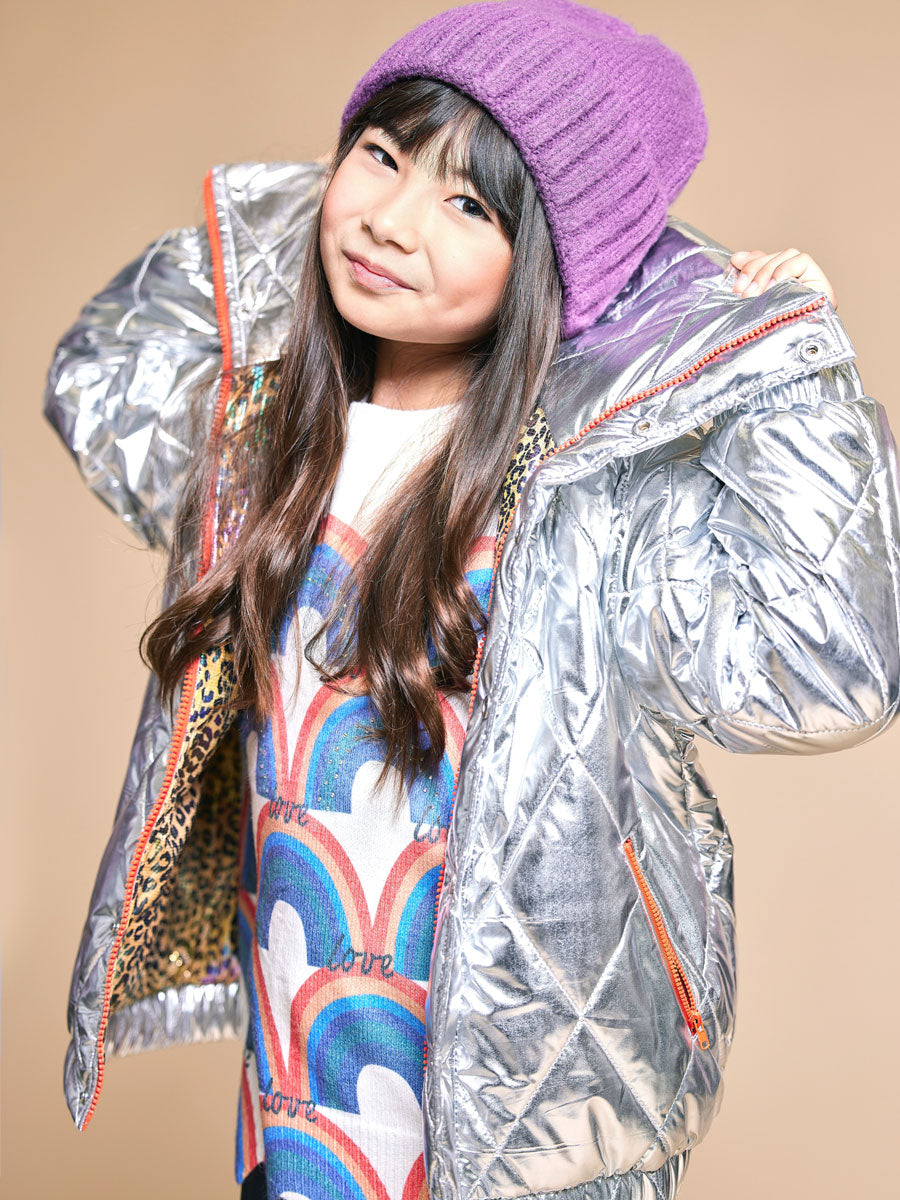 Metallic Puffer Jacket for Girls