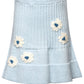 Blue Soft Knit Flower Skirt