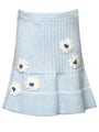 Blue Soft Knit Flower Skirt
