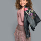 Embroidered Faux Leather Jacket for Girls