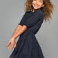 Peasant Style Navy Dress for Girls