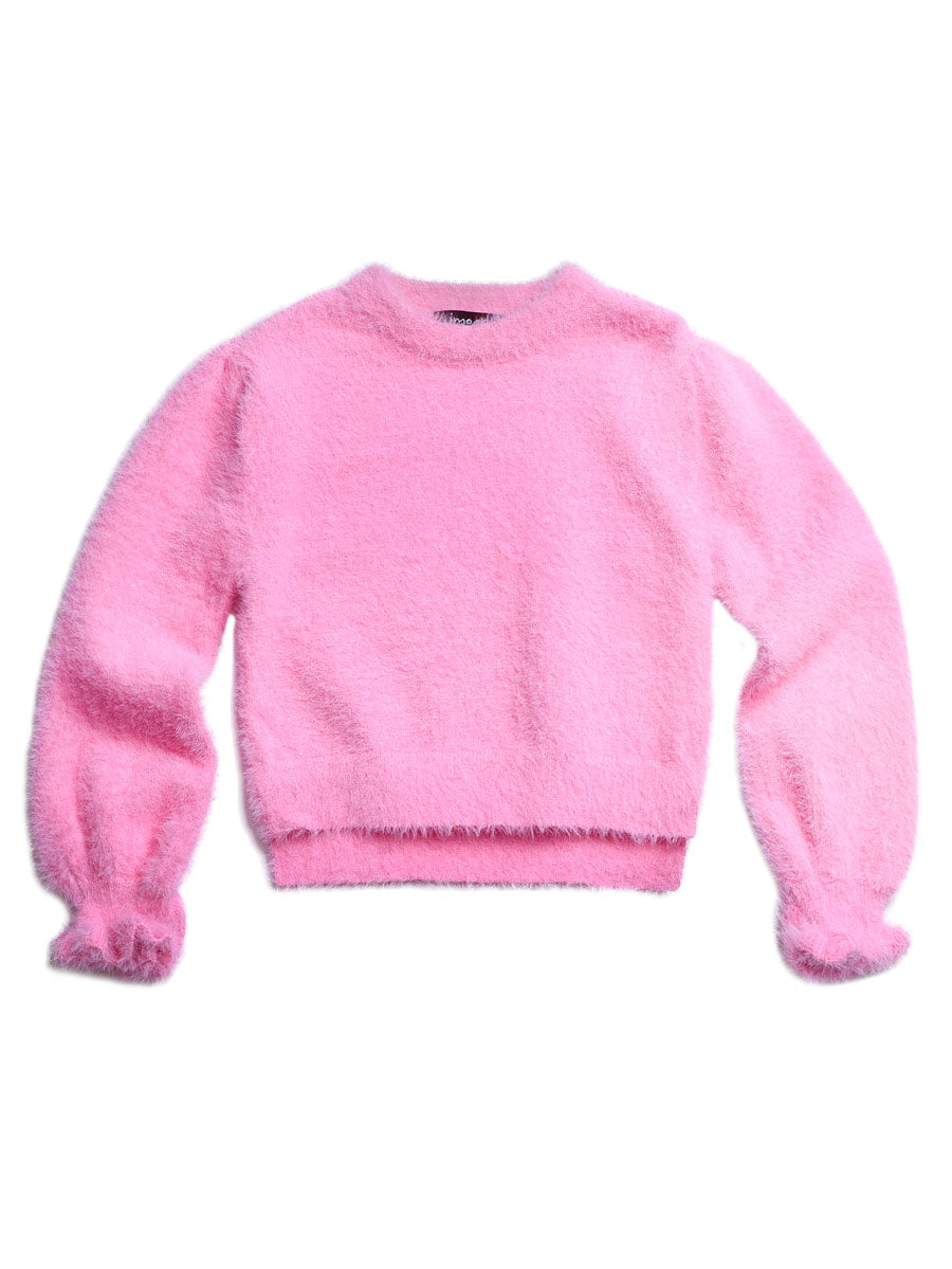 Bettie Pink Fuzzy Sweater for Girls