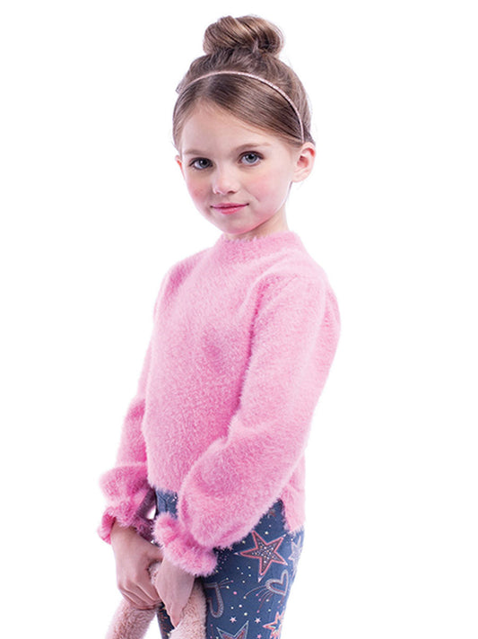 Bettie Pink Fuzzy Sweater for Girls