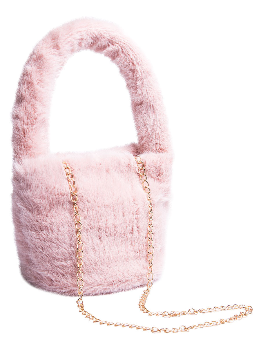 Sandy Fluffy Bag in Nutmeg or Powder Pink