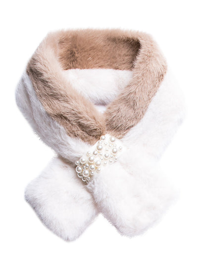 Stephanie Faux Fur Scarf in Nutmeg, Plum, Powder Pink