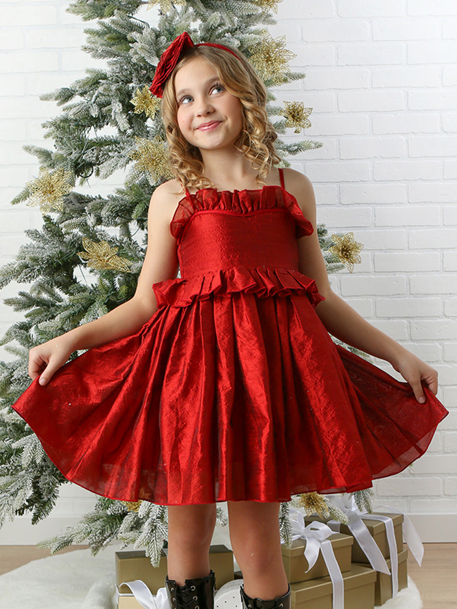 Bella Red Holiday Dress for Girls