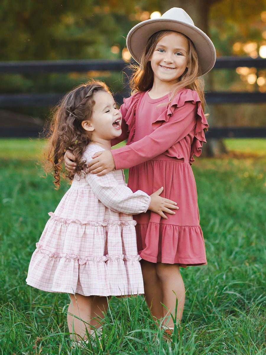 Juniper Ruffle Red Dress for Girls