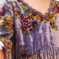 Claudette Blue Floral Velvet Dress for Girls