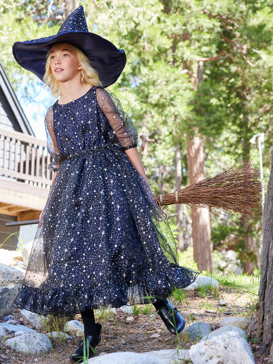 Moon & Stars Witch Costume for Girls