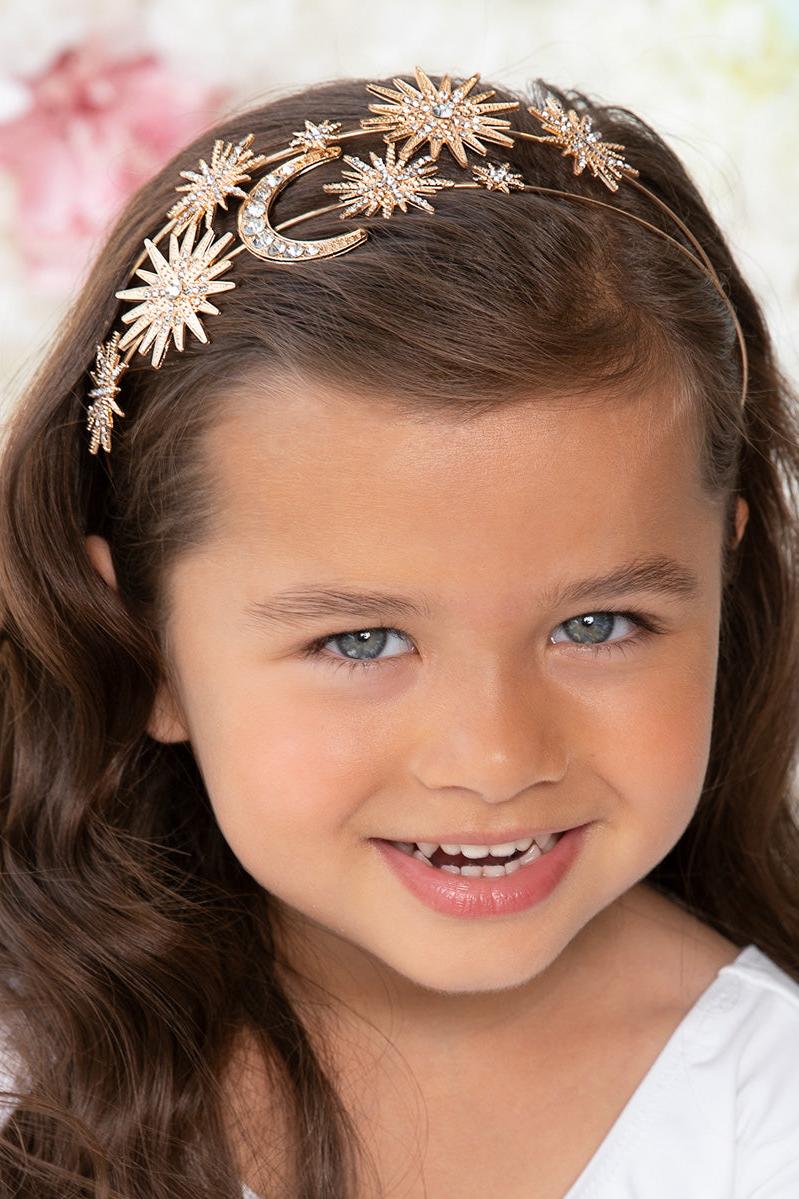 Moon & Stars Gold Tiara-Chasing Fireflies