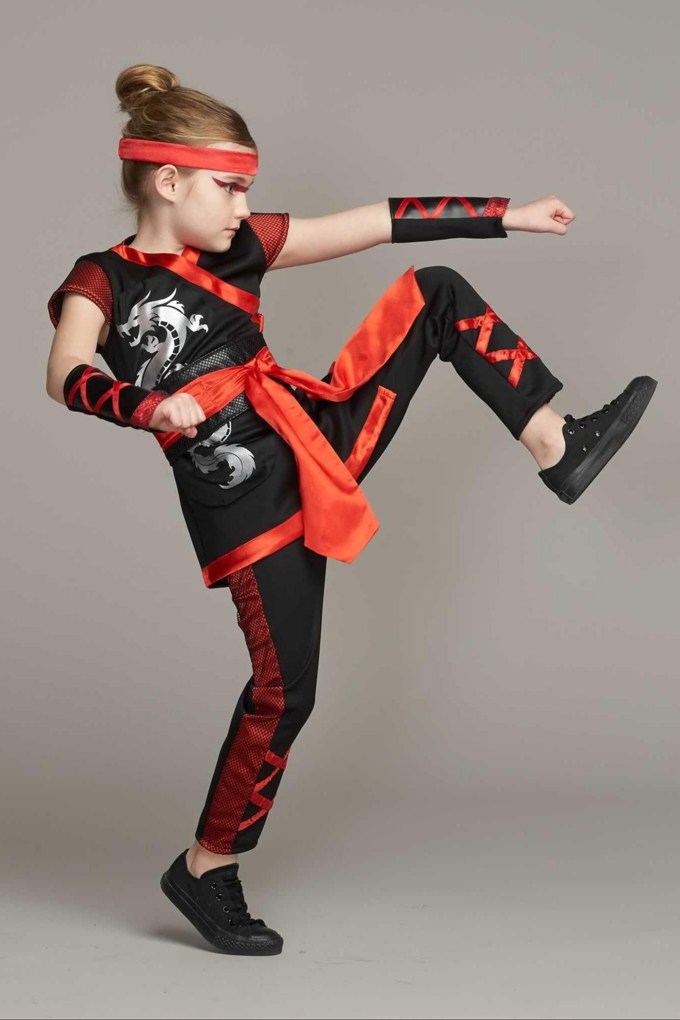 Red Ninja Costume For Girls-Chasing Fireflies