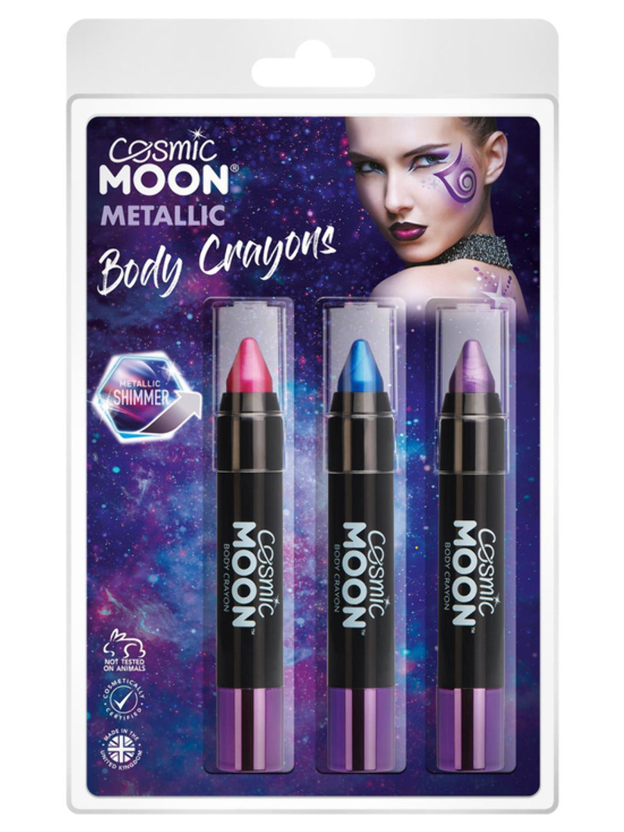 Cosmic Moon Metallic Body Crayons, Purple & Pink