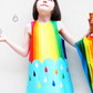 Rainbow Raindrops Print Dress for Girls