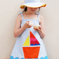 Out to Sea Blue Linen Pocket Sun Dress for Girls