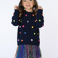 Pom Pom Navy Knit Sweater for Girls