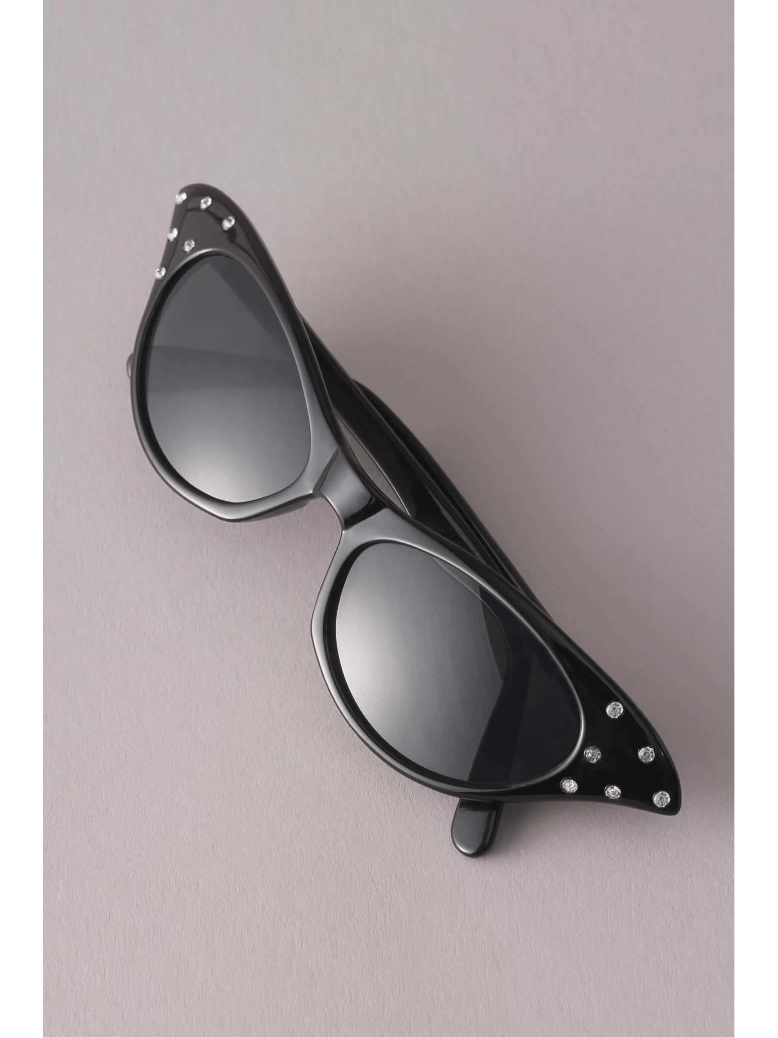 Black Rhinestone Sunglasses