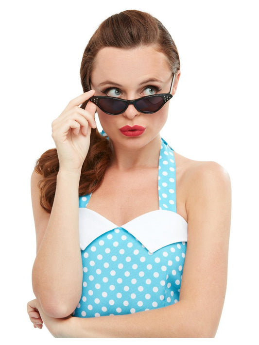 '50s Black Rhinestone Sunglasses Accessory