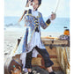 Blue Brocade Pirate Costume for Girls