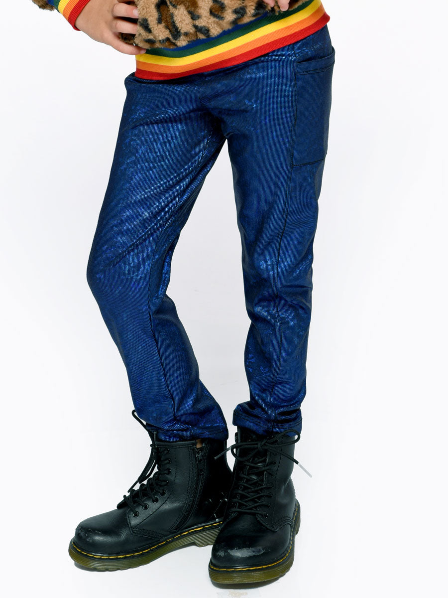 Stretchy Blue Leggings for Girls