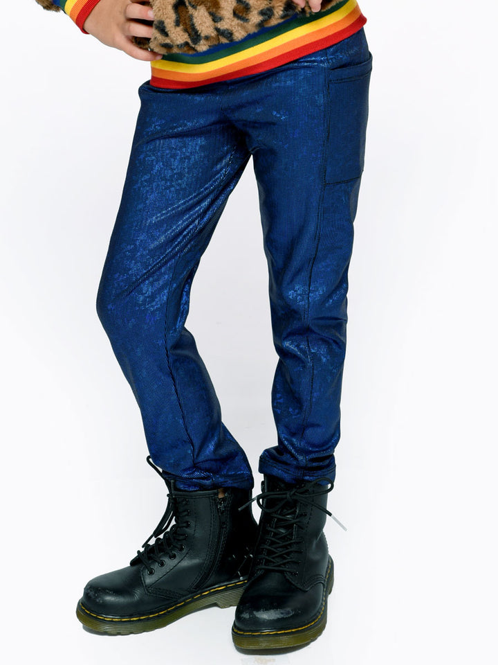 Stretchy Blue Leggings for Girls