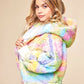 Rainbow Faux Fur Hooded Jacket for Girls