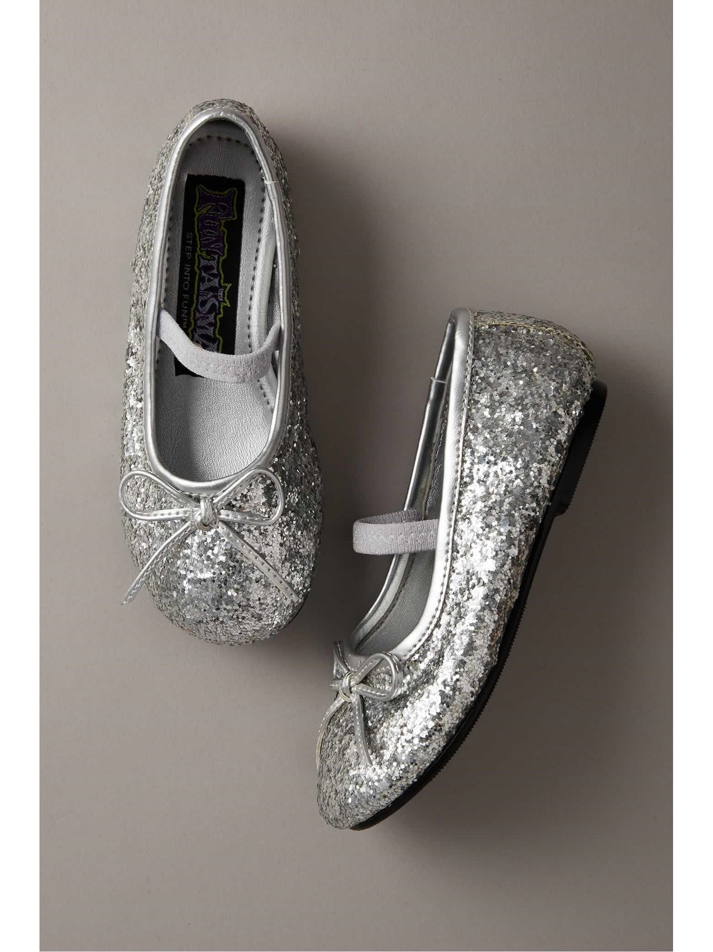 Girls Silver Sparkle Play Shoes
