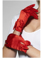 Red Short Gloves with Bow for Adults