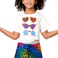 Rhinestone Sunglasses Print Tee for Girls