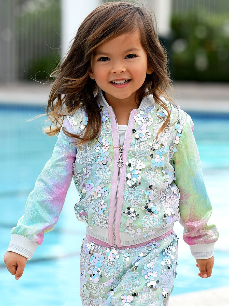 Mermaid Pastel Sequin Short for Girls
