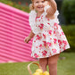 White Ruffle Floral Dress For Girls