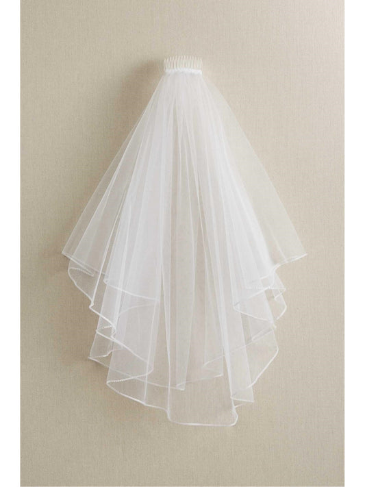 Rhinestone Edge 2 Tier Veil for Communion