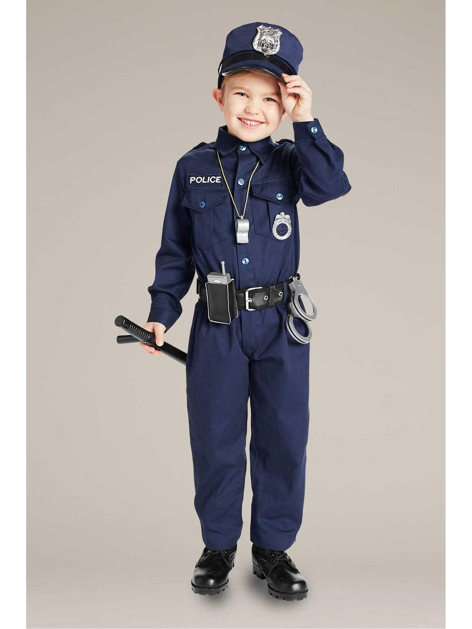 Jr. Police Officer Costume For Kids  blu alt1