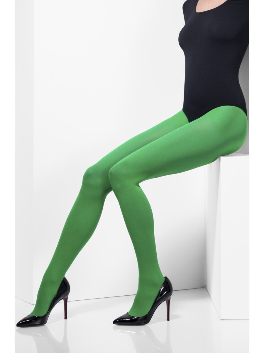 Opaque Tights, Green Alternative View 1.jpg