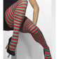 Opaque Tights, Red & Green, Striped