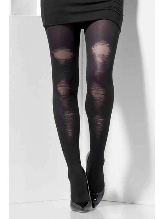 Opaque Tights, White, with Blood Splatter