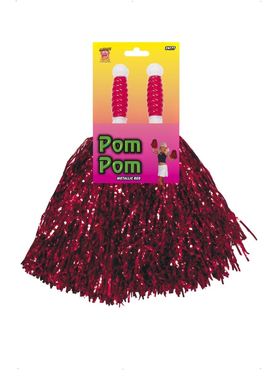 Pom Poms Metallic, Red Alternative View 1.jpg