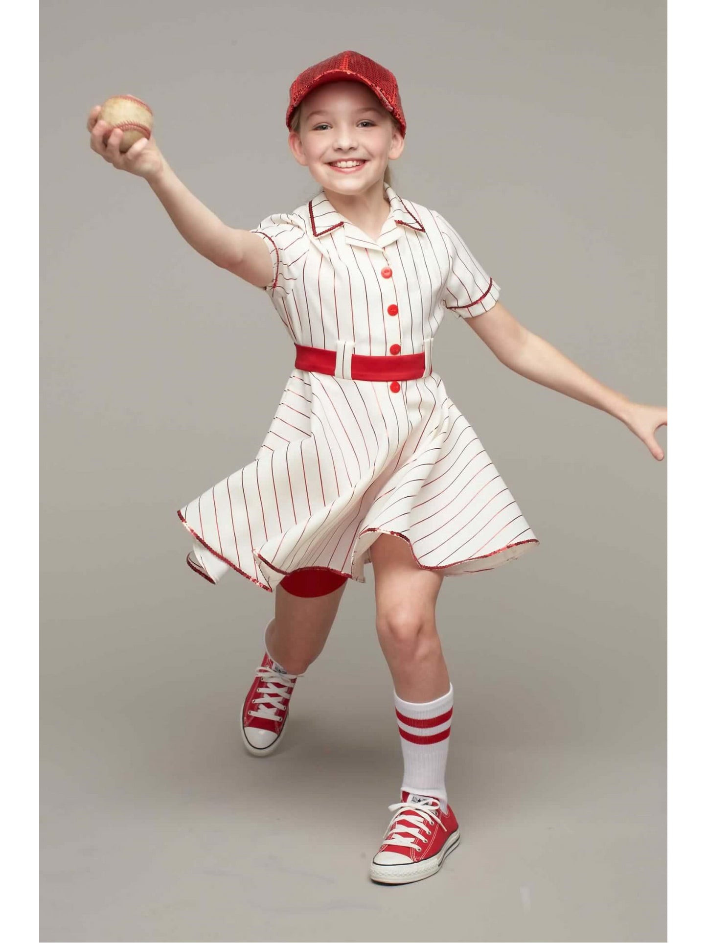 Retro Baseball Player Costume For Girls