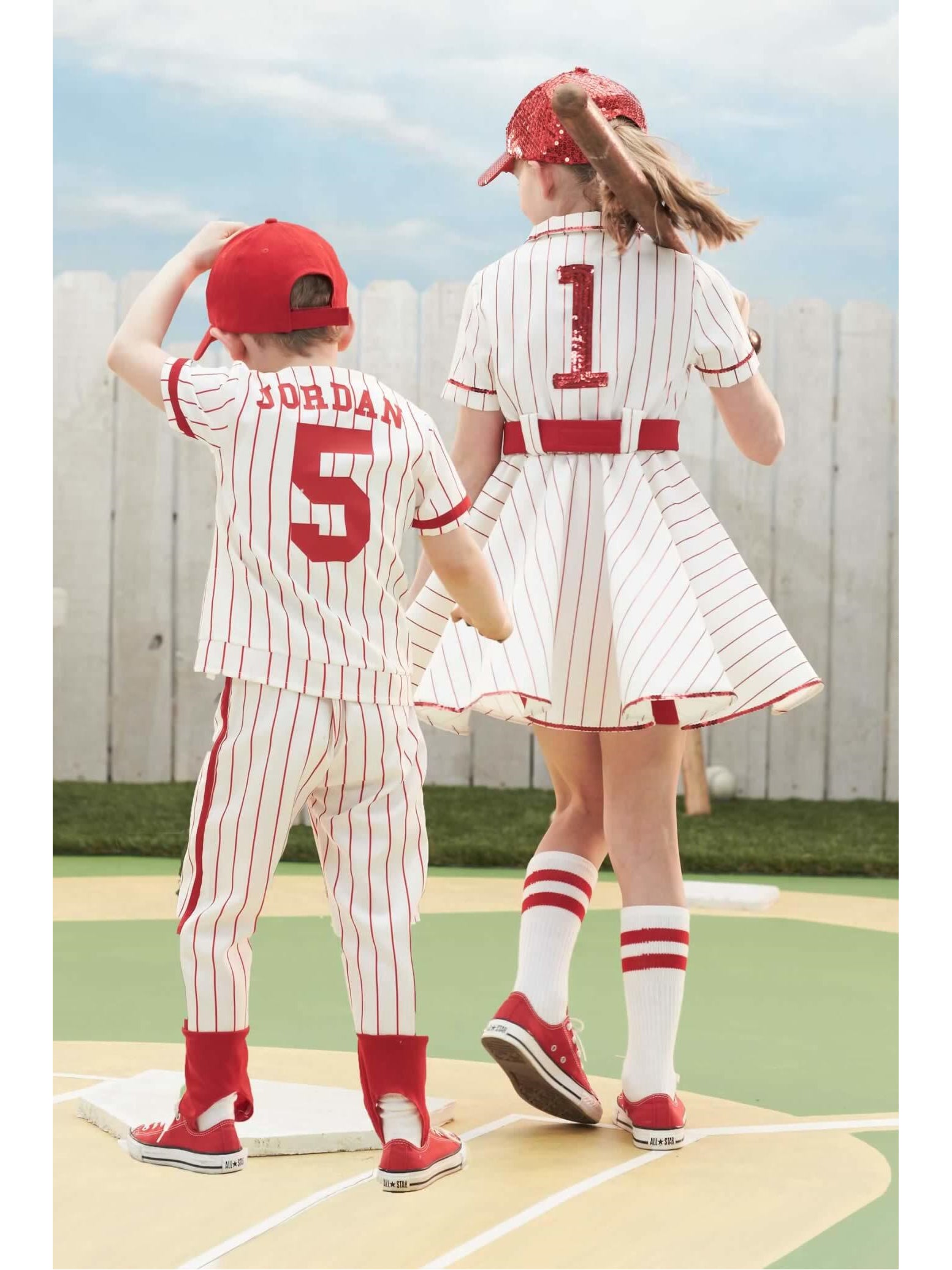 Chasing Fireflies Retro Baseball Player Costume for Girls