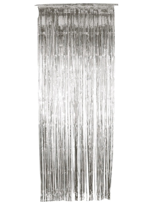 Shimmer Curtain, Silver, Metallic
