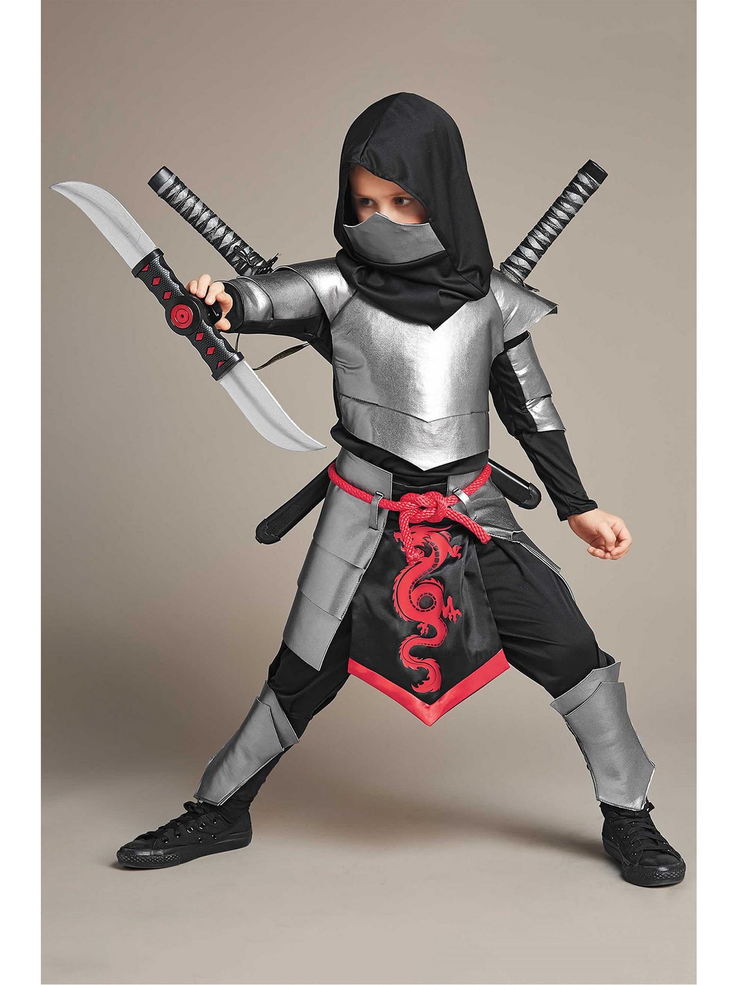 Silver Ninja Costume For Boys