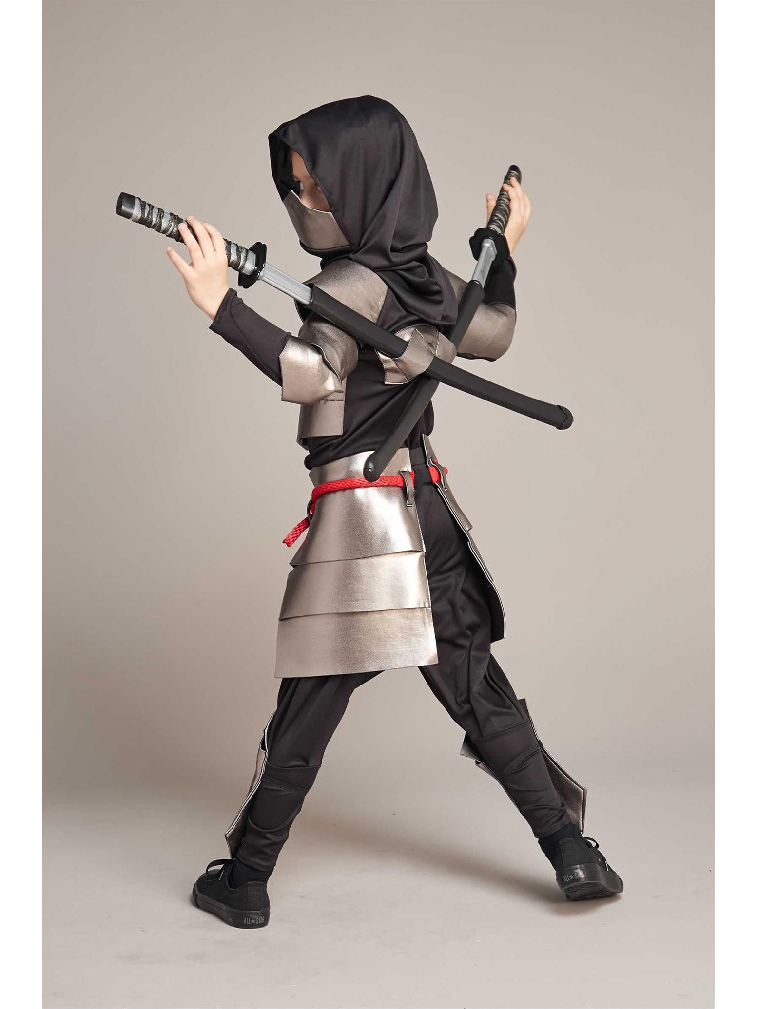 Silver Ninja Costume For Boys  mlt alt1