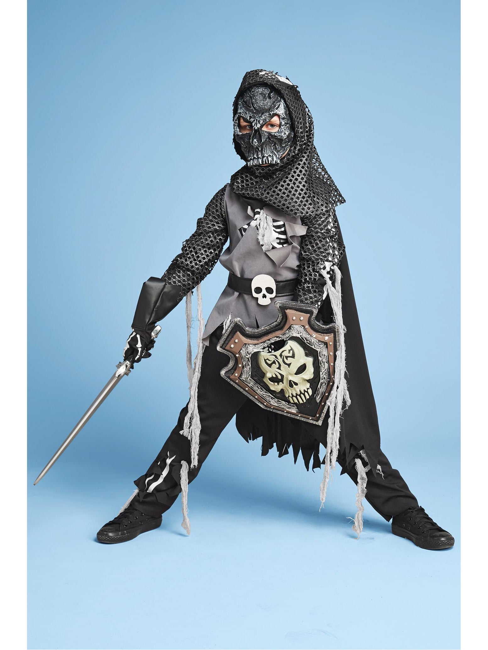 Skeleton Knight Costume For Boys