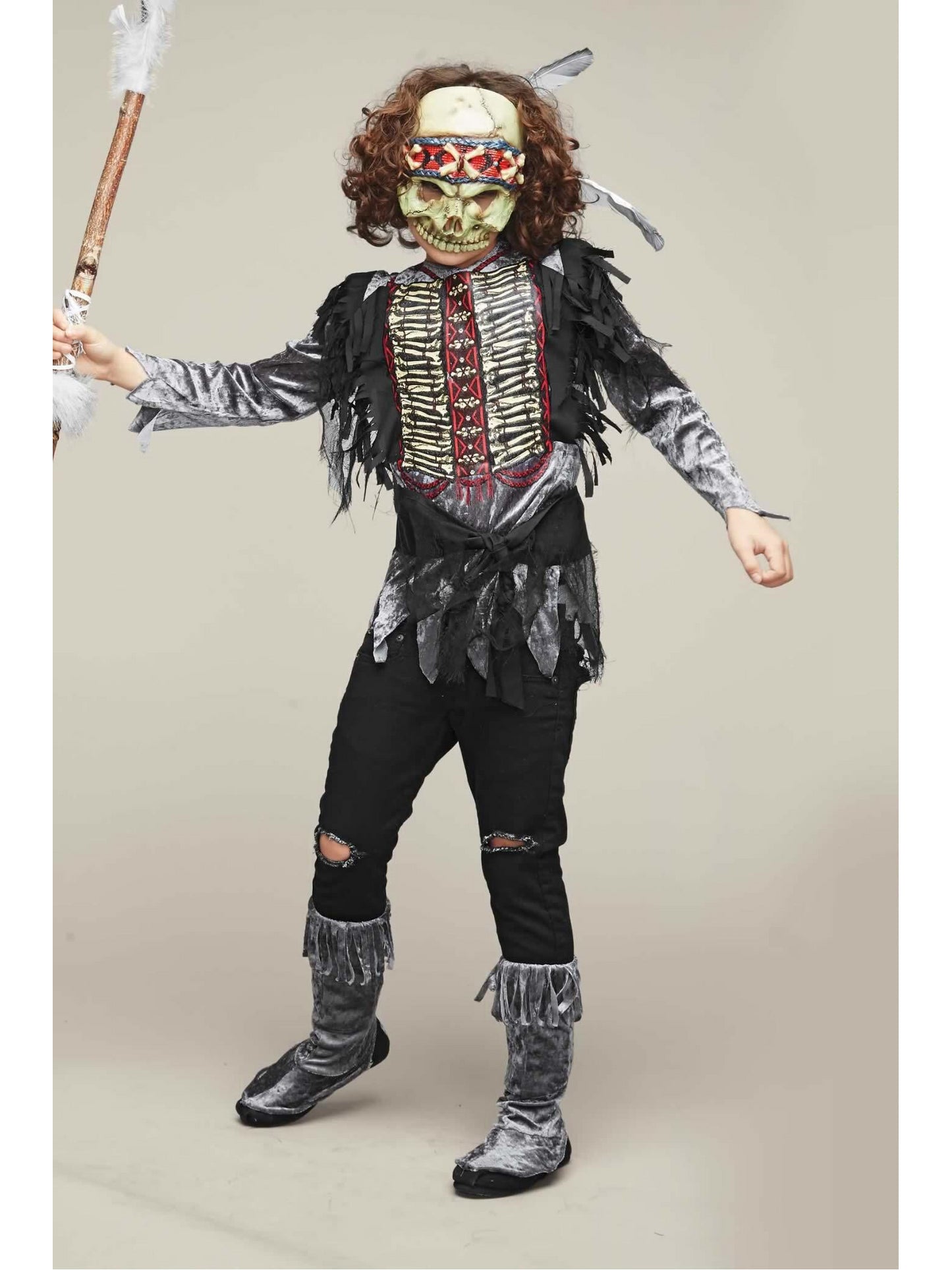 Skull Warrior Costume for Boys  gra alt1